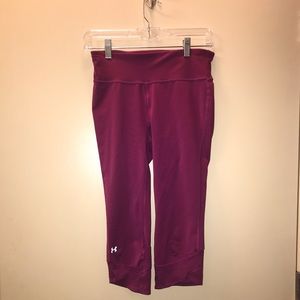 Purple Under Armor Cropped Workout Leggings